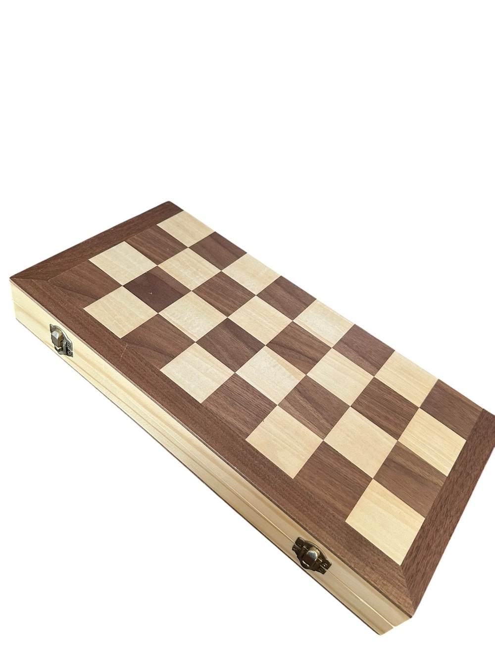 CHESS ARMORY 15” Foldable Wooden Chess Set in Light Dark Brown - Picture 4 of 7